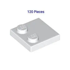 Lot of 120 Lego White Plates 2 X 2 With Reduced Knobs 6218822 Bulk 