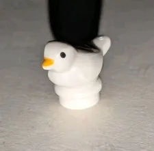 LEGO Small White Bird w/ Black Eyes & Bright Light Orange Beak 41835pb01 Minifig