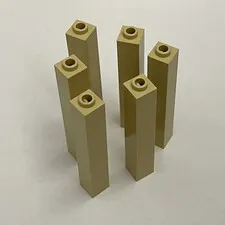 Lego 2453 Hollow Beige Replacement Parts Pieces Lot of 6
