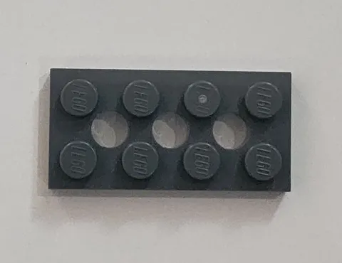 LEGO Dark Bluish Gray Technic, Plate 2 x 4 with 3 Holes 3709b