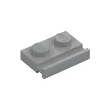 LEGO 25x Light Bluish Gray Plate, Modified 1 x 2 with Door Rail inv.627