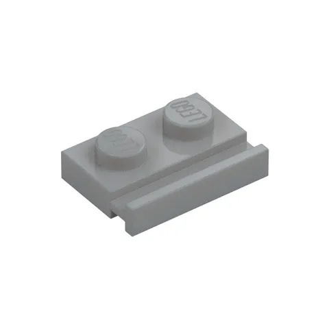 LEGO 25x Light Bluish Gray Plate, Modified 1 x 2 with Door Rail inv.627