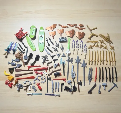 LEGO Minifigure and Weapons & Accessories Lot - (See Last photos of minifigures)