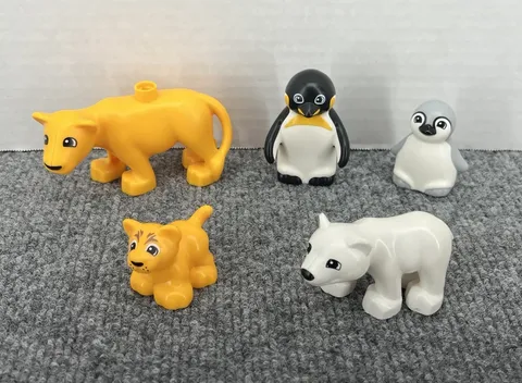 Lego Duplo Lion Cub Penguin Polar Bear Figures Lot Safari Zoo Animals