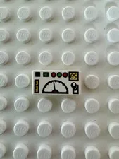 LEGO Tile 1 x 2 with Green and Red Buttons, Gauges, Joystick, Black '85' 3069p52