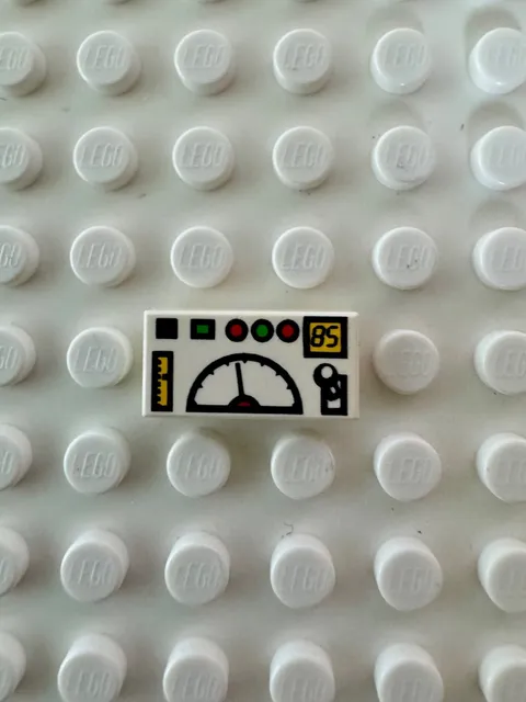 LEGO Tile 1 x 2 with Green and Red Buttons, Gauges, Joystick, Black '85' 3069p52