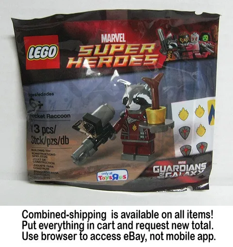 NEW LEGO Marvel Rocket Raccoon polybag 5002145 Guardians GotG 2014 Toys'R'Us