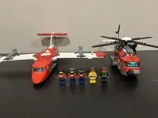Lego Firefighter Lot Plane And Helicopter Minifigures Mostly Complete