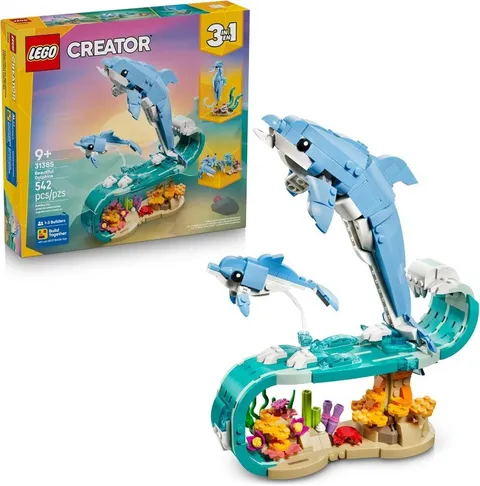 LEGO Creator 3 in 1 Sea Animals: Beautiful Dolphins Building Toy 31385 🎁
