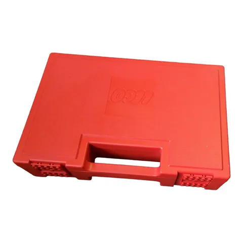 VINTAGE 1985 Red LEGO Plastic Storage Carrying Case 11 3/8"x 7 1/2" x 2 1/2"