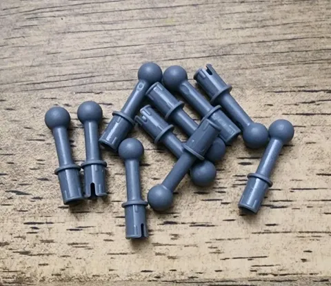 LEGO Dark Bluish Gray Technic, Pin with Bar and Tow Ball, 3L. QTY 10. Part 80477