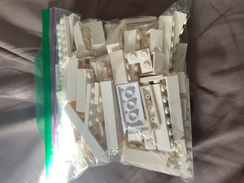 7- 1/2 pound bags of white lego pieces - used pieces - random pieces