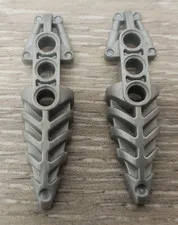 Lego 50858 Pearl Light Gray Silver Bionicle Visorak Foot 3 Pin Holes Lot Of 2