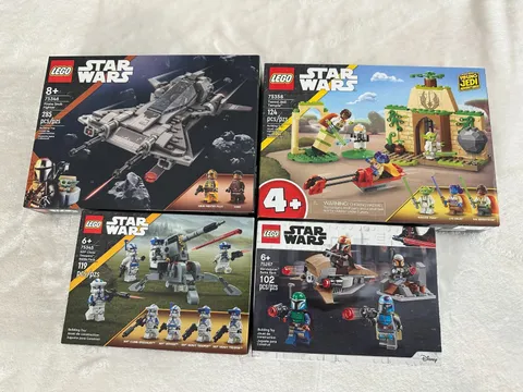 Lego Lot 75267, 75345, 75346 & 75358 Star Wars Four Sets All New In Box!!!