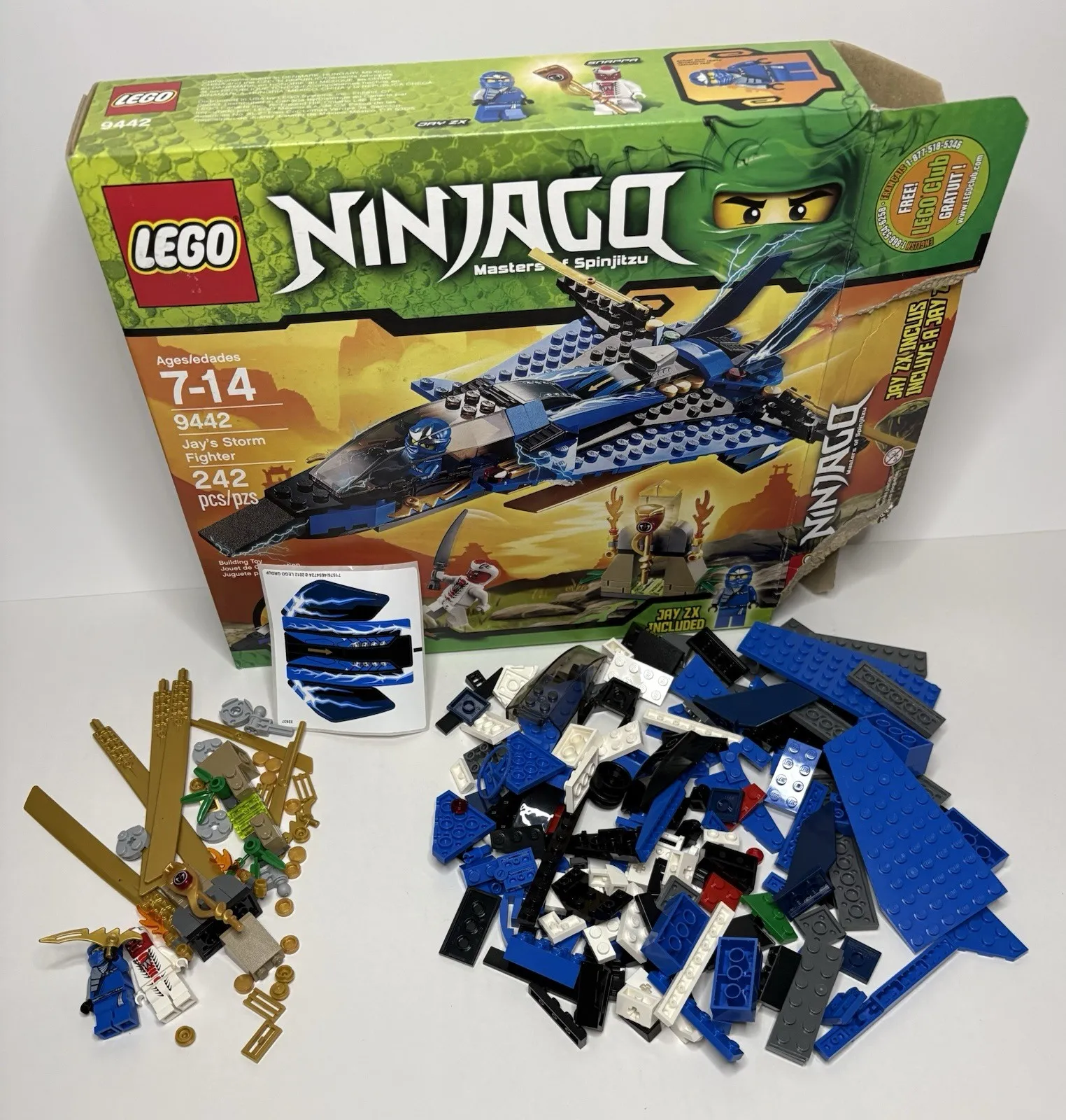 LEGO NINJAGO Jay's Storm Fighter Set 9442 w/ Minifigures