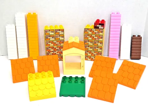 Lego DUPLO Construction Lot w/ 44 Building Pcs Masonry Brick Bricks Roof Slopes