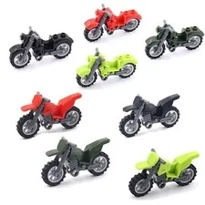 Lego Motorcycle for Minifigures: Police Dirt Bike Sport Cruiser ATVs Bicycles