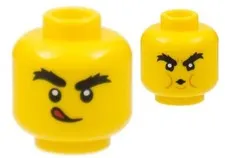 Lego New 71034 Wolf Minifig Yellow Head Bushy Eyebrow Licking Lips/Blowing D175
