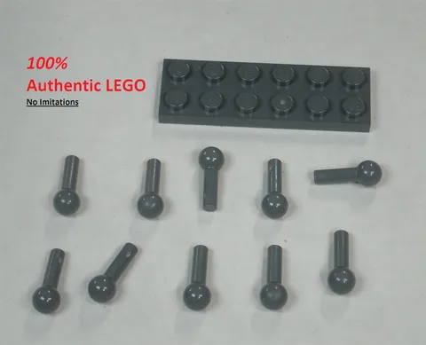 LEGO NEW Dark Stone Grey Bar 1 with Towball (10x) 6364352 Brick 22484