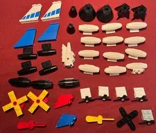 Lego lot of 42 airplane/rocket pieces: propellers, nose cones, jet engines, etc