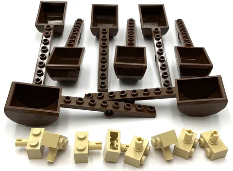 Lego New Reddish Brown Plates Modified 1 x 8 w/ Pin Hole Bucket Catapult Parts