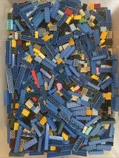 LEGO Bulk Lot of 3 1/2 Pounds Lego - Mostly Blue You Get The Pictured Lot
