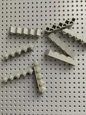 Lego Light Gray Brick, Modified Facet 5 x 5 lot of 8 pieces 6107