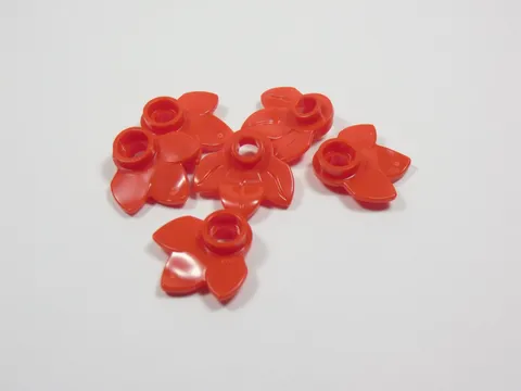LEGO Lot of 6 Red Plant Plates w/ 3 Leaves Minifig I2