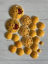 LEGO BRIGHT LIGHT ORANGE LOT 21 PCS 4X4 6X6 DISH DISC DISK ROUND VARIETY