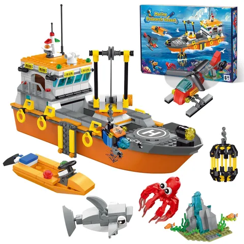 City Research Vessel Building Kit with LED Light - Fun Floating Boat Building...