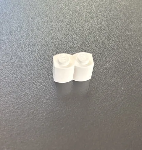 (1 Pc) LEGO Parts - White Brick, 1 x 2 with Log Profile - No 30136