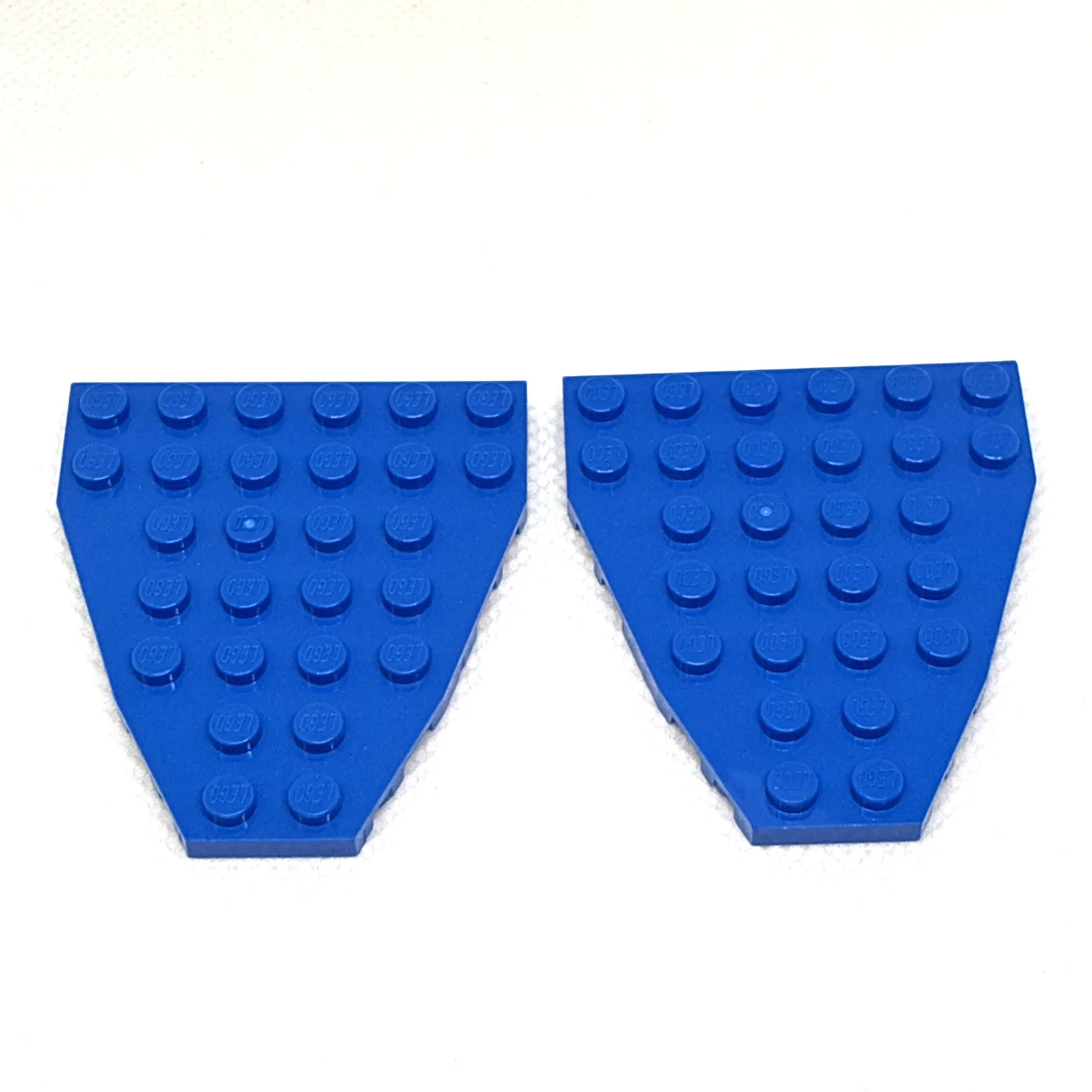 LEGO Parts Blue Plate Boat Bow 7x6 w/ Stud Notches No. 50303 - Qty 2