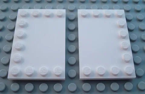 LEGO Lot of 2 White 4x6 Edge Stud Tiles