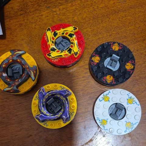 LEGO Printed Spinner Discs Mixed Multi-colour Plastic Lot of 5 Pieces