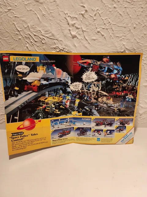 Vintage (1989) LEGO SPACE Futuron Space Police Blacktron Sets Poster - RARE