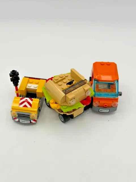 LEGO Vehicle Lot of 4 Built Cars Trucks City Food Burger Space Rover Parts