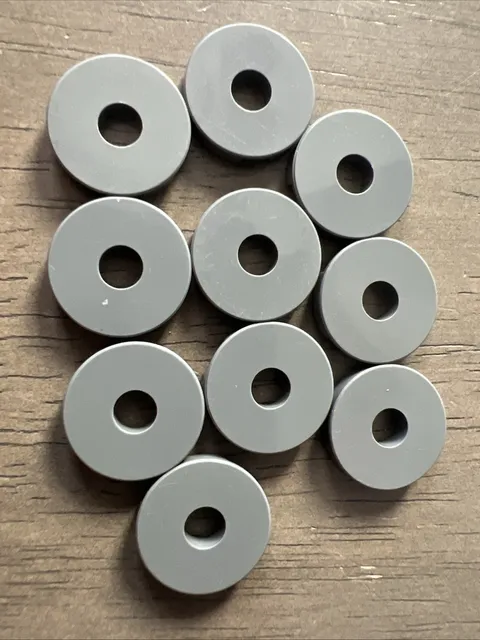 LEGO 15535 Dark Bluish Gray Tile, Round 2 x 2 with Hole 10 Pieces