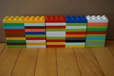 Lot of 50 Lego Duplo 2 x 4 Flat Brick Block Baseplates Various Colors Lot A3