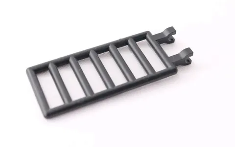 LEGO Parts 6020 (1pcs) Bar 7 x 3 w Double Clips (Ladder) Black