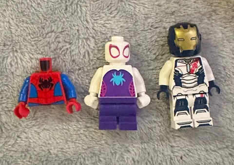 LEGO Spider-Gwen Spider-Man Torso Iron Man Minifigure Lot 3 pcs Minifigures