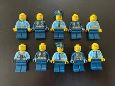 Lego Police Cop Minifigure Lot OF 10 100% Lego Figures Excellent Condition USED