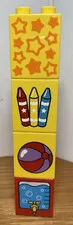 Lot Lego DUPLO 2 x 2 x 2 Printed Specialty Bricks Crayons Stars