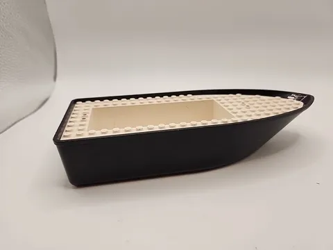 Lego Boat Floating Black Hull with White Deck