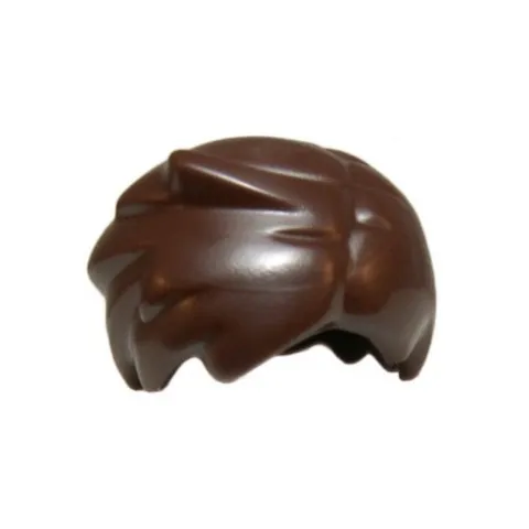 LEGO - Minifig, Hair Short Tousled w/ Side Part & Lock Sticking Up - Dark Drown