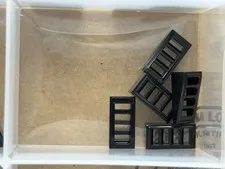 LEGO Parts - Black Slope 18 2 x 1 x 2/3 with Grille - No 61409 - QTY 5