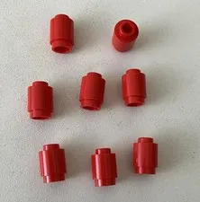LEGO 8x NEW Pieces Round Brick 1x1 Open Stud RED #3062