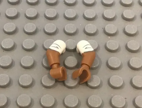 LEGO Dark Nougat Skin Minifig Arms and Hands with Short Sleeves