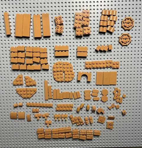 LEGO Medium Nougat Bulk Lot Sorted Tiles Slopes Rounds Modified MOC 290pc