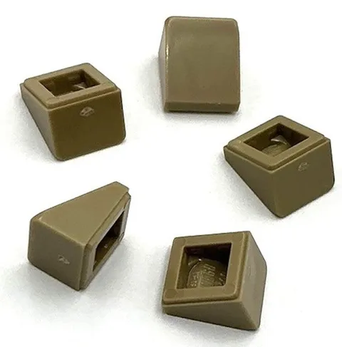 Lego 5 New Dark Tan Slope Sloped 30 1 x 1 x 2/3 Parts