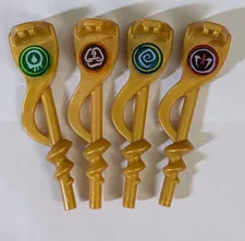 LEGO Lot 4 Ninjago Snake Serpent Staff Venomari Constrictai Hypnobrai Fangpyre 